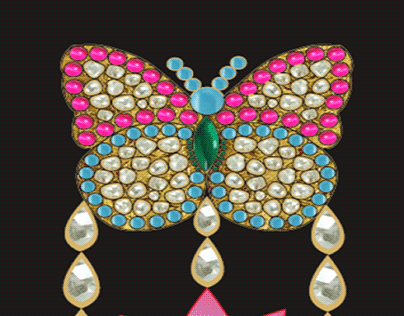 butterfly polki brooch