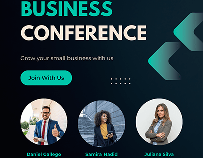 Teal Geometric Business Conference Poster