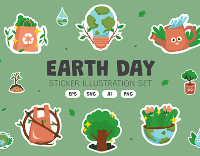 Project thumbnail - Earth Day Sticker Set