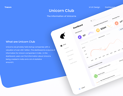 Unicorn Club - Dashboard Design Tracxn