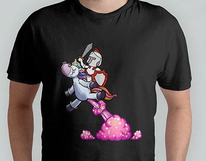 Knight On a Unicorn T-shirt Illustration