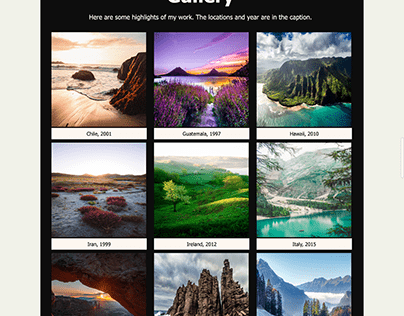 Photo Gallery Web Content Design Project