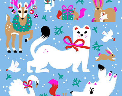 Christmas illustrations for Meitetsu Nagoya