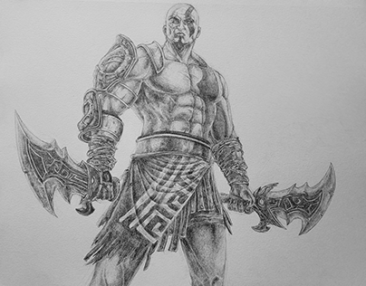 Kratos God of War drawing