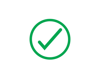 Check mark green line icon