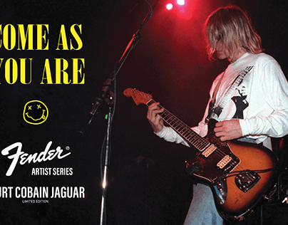 Print advertisement for Fenders Kurt Cobain Jaguar.