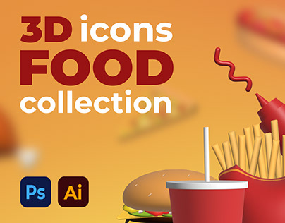 3D icons food collection