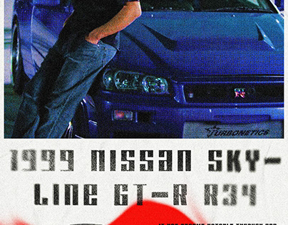Nissan Skyline R34 GT-R Poster design