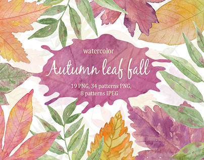 Autumn leaf fall. Watercolor.