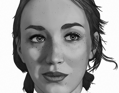 Model Portrait Sketch by Oz Galeano