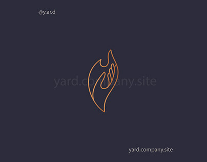 Hand and flame logo