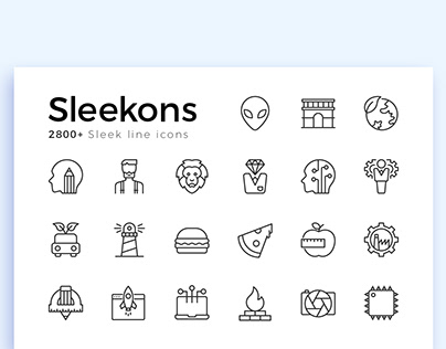 Sleekons 2800+ Minimalist Line Icons