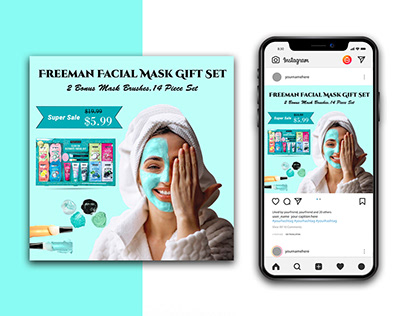 Beauty Product Facial Mask Instagram Template