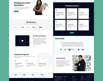 Obounce Institute Landing Page Redesign