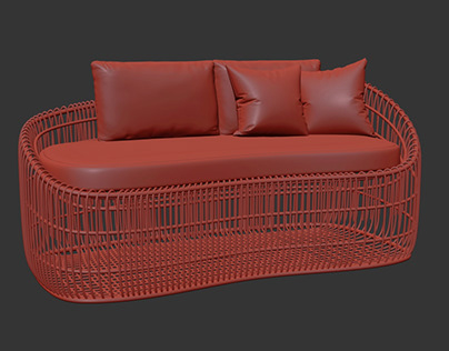 Rattan Sofa - 3D