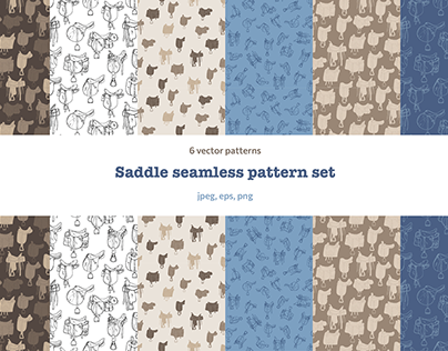 Saddle seamless pattern set