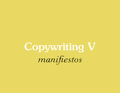 Copywriting: manifiestos