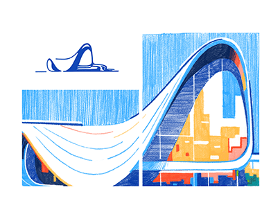 Architecture Illustrations Inspired by Zaha Hadid