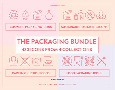 4x Packaging Icons Bundle (25% off)