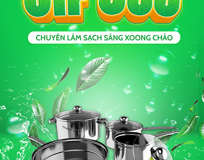 Pot and pan cleaning powder poster design