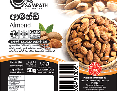 Sampath Product Almond Label Design