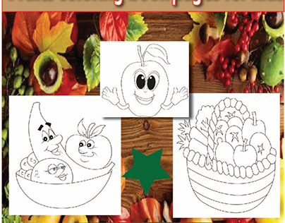 Fruits coloring book page for kids