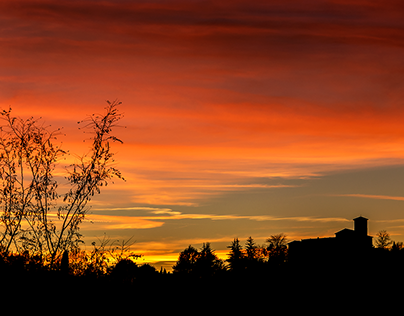 A peaceful November sunset in Rocca Sinibalda...