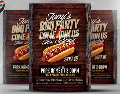 Tony’s BBQ Party Flyer Template