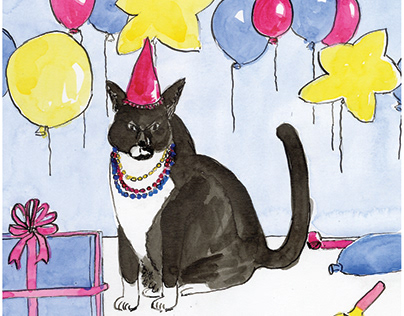 Bad Cat birthday cards.
