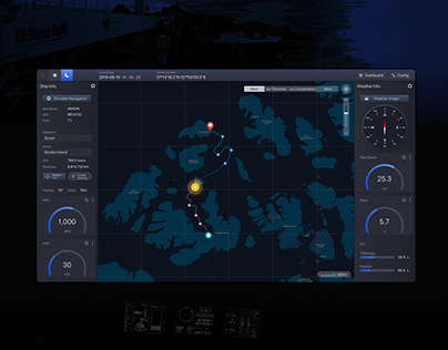 the Navigation UI GUI Design for the DK Icebreaker ship