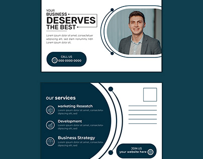 Free vector business postcard template design.