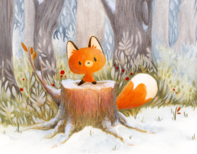 Little fox in the snow