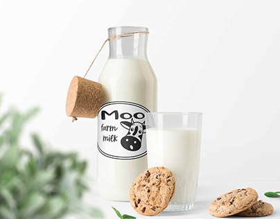 Logo for farm milk "Moo"