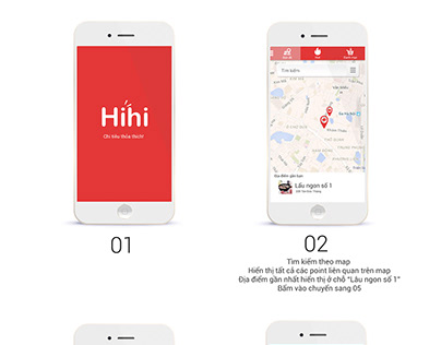 Hihi Mobile Application Design (App searching stores)