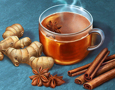 Spices and tea - illustration