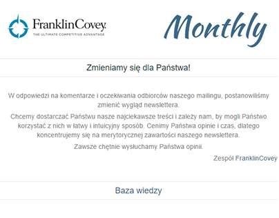 E-mail - Newsletter FranklinCovey Monthly