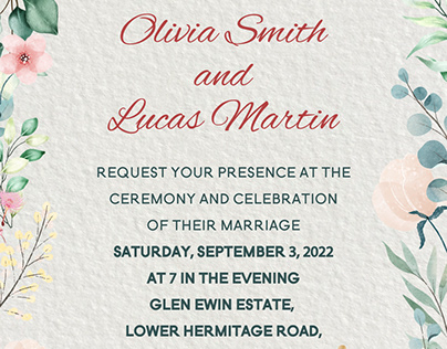 Wedding Invitation | Olivia Smith & Lucas Martin