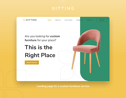 Landing page for a custom furniture service