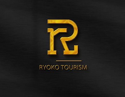 Toursim Logo with Golden Mockup