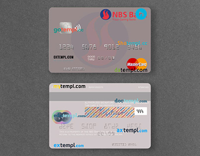 Malawi NBS Bank mastercard template