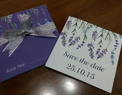Wedding Invitation - Lavender Flowers