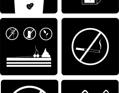 / pictograms for coffee shop
