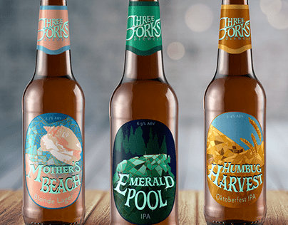 Three Forks Brewery Craft Beer Labels