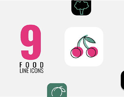 Healthy food line icons