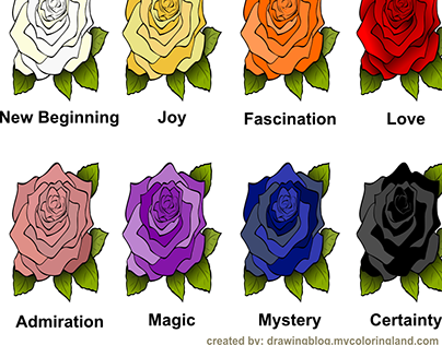 Symbolic meaning of roses according to their colors.