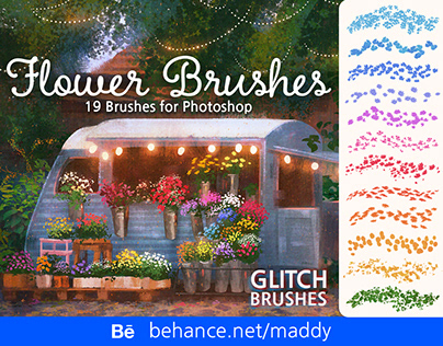 Flower Brushes for Subscribers (Glitch Brushes Series)