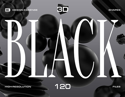 3D Black Shapes 120 Files