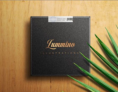 Luxury logo mockup on black product box