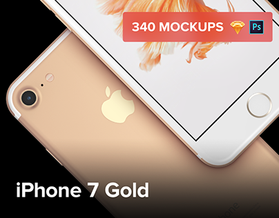 340 iPhone 7 Gold Mockups