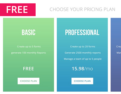 Pricing Table FREE PSD